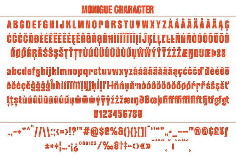 Monigue无衬线英文字体 设计素材 sucaiwan.com