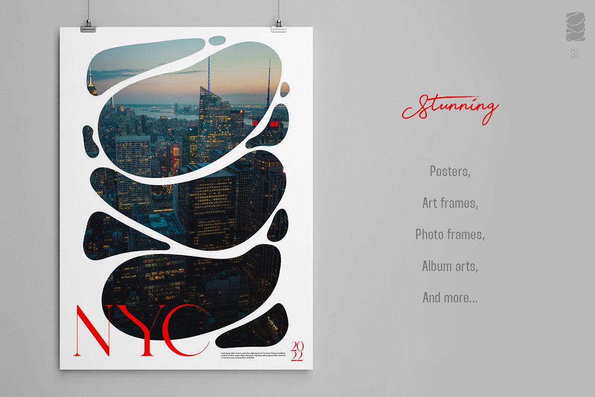 50个抽象气泡蒙版形状艺术品叠加海报PSD模板+PNG素材 Bubble_Masks 图片素材 sucaiwan.com