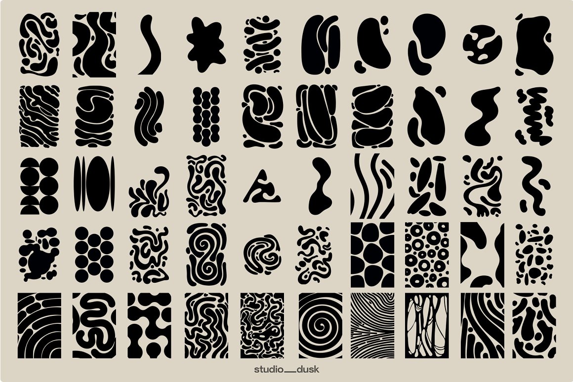 50个抽象气泡蒙版形状艺术品叠加海报PSD模板+PNG素材 Bubble_Masks 图片素材 sucaiwan.com