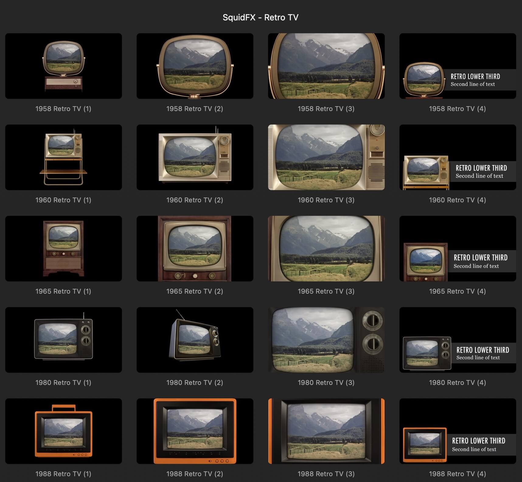 FCPX插件:70年代复古老旧古董电视屏幕效果 SquidFX Retro TV 插件预设 第2张-素材湾丨精选海外优质设计素材资源 FCPX插件:70年代复古老旧古董电视屏幕效果 SquidFX Retro TV 插件预设 sucaiwan.com