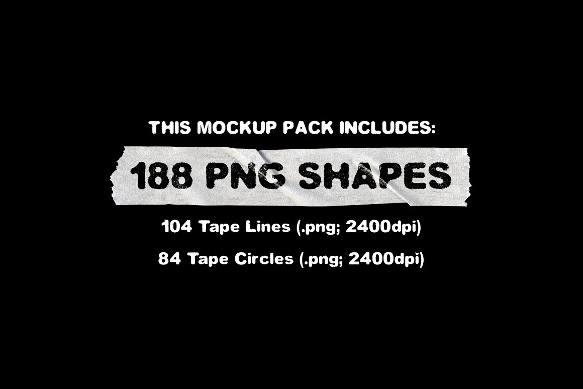 188个做旧撕纸折痕撕裂胶带胶条贴纸免扣PNG元素背景肌理设计素材 PNG TAPE lines & circles shapes PACK . sucaiwan.com