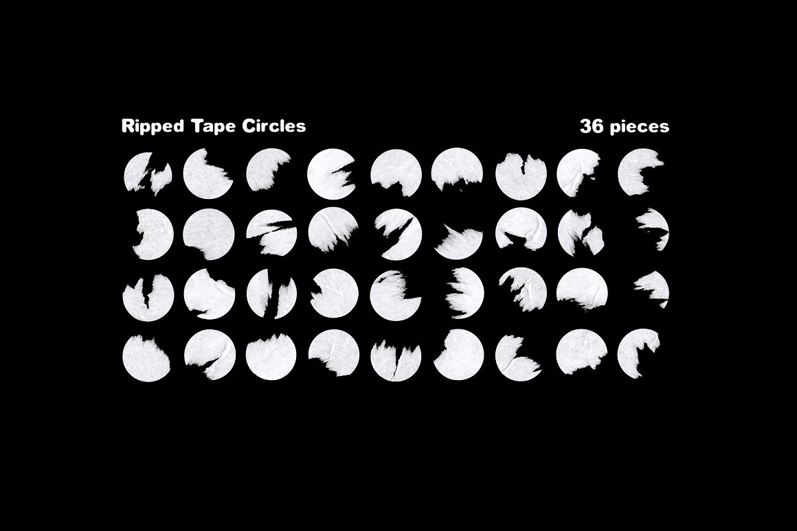 188个做旧撕纸折痕撕裂胶带胶条贴纸免扣PNG元素背景肌理设计素材 PNG TAPE lines & circles shapes PACK . sucaiwan.com