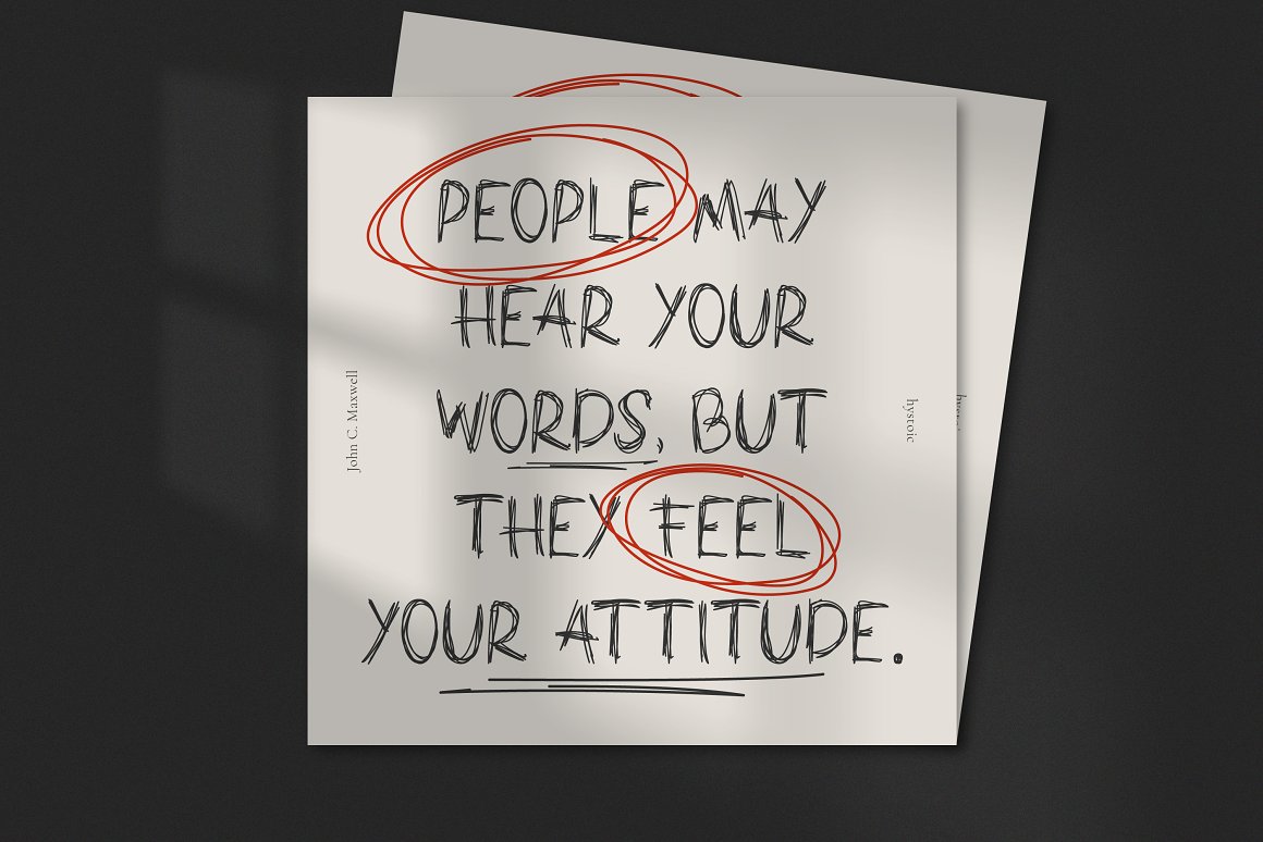 英文字体:凌乱涂鸦风手绘手写笔记书法海报封面杂志字体安装包 Hystoic Display Handwritten . 第4张-素材湾丨精选海外优质设计素材资源 英文字体:凌乱涂鸦风手绘手写笔记书法海报封面杂志字体安装包 Hystoic Display Handwritten . sucaiwan.com