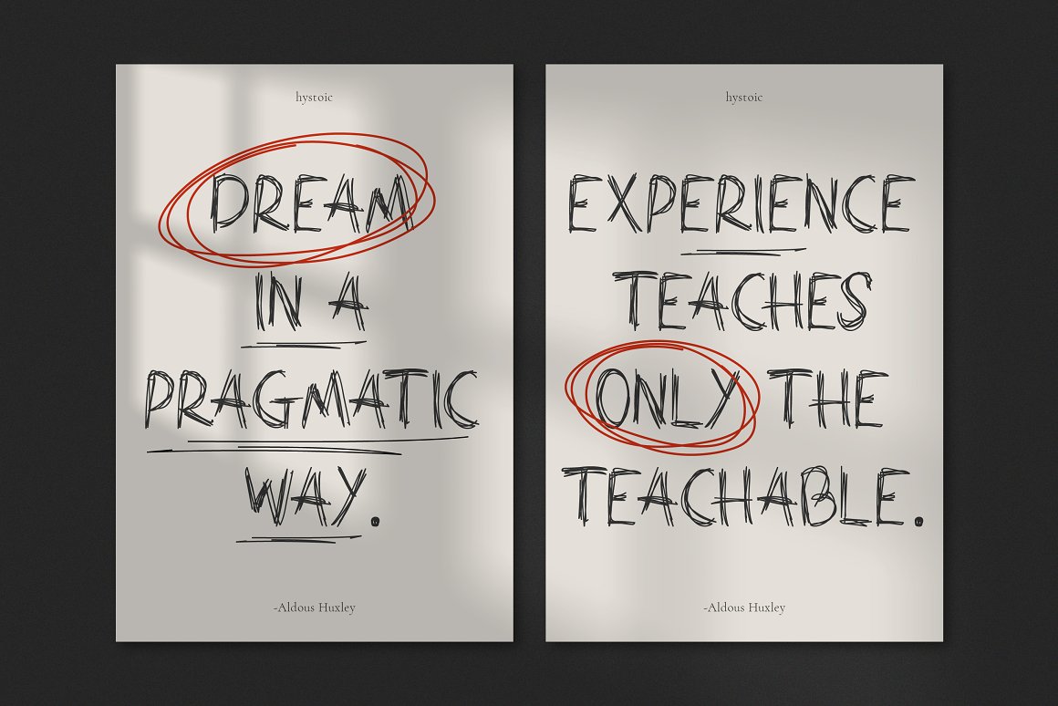 英文字体:凌乱涂鸦风手绘手写笔记书法海报封面杂志字体安装包 Hystoic Display Handwritten . 第6张-素材湾丨精选海外优质设计素材资源 英文字体:凌乱涂鸦风手绘手写笔记书法海报封面杂志字体安装包 Hystoic Display Handwritten . sucaiwan.com