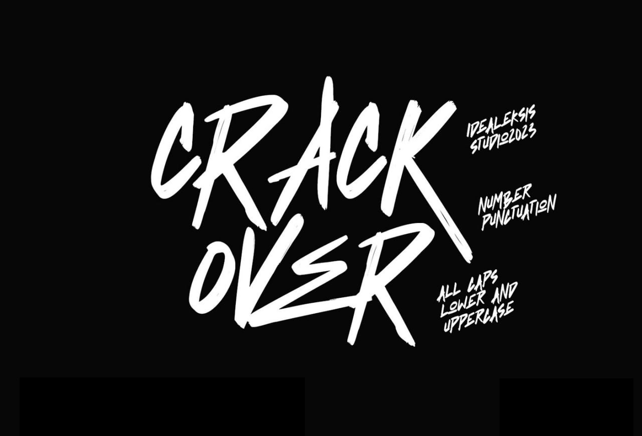 Crack Over 涂鸦风英文字体 设计素材 sucaiwan.com
