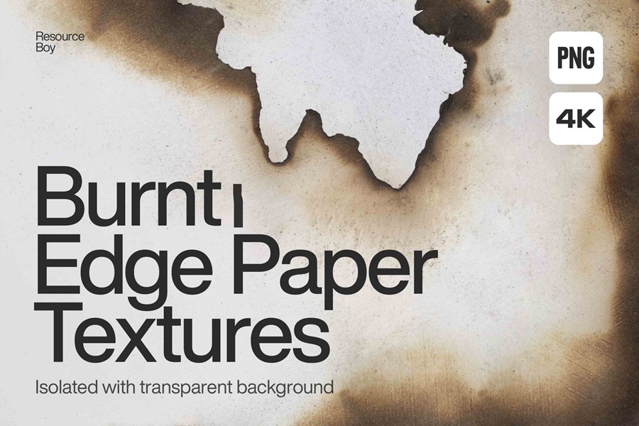 100种复古感做旧烧焦边缘纸张纹理 Resource Boy – Burnt Edge Paper Textures 图片素材 sucaiwan.com