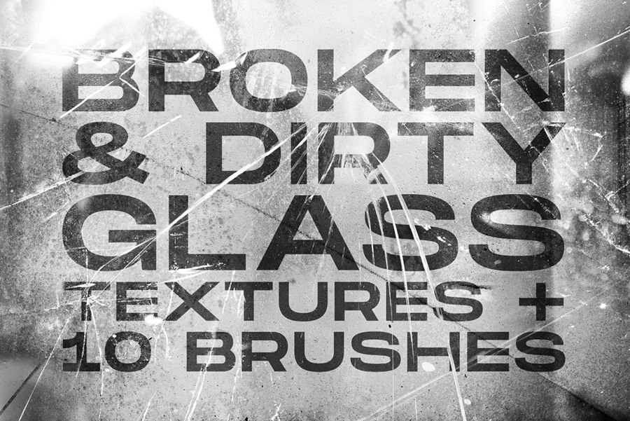 75个高分辨率做旧破碎脏污垢玻璃纹理+笔刷 Visual Fear Broken and Dirty Glass 图片素材 sucaiwan.com