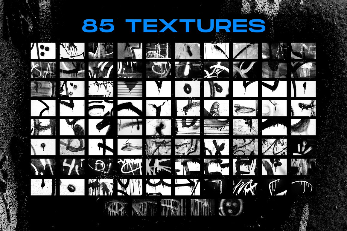 85个城市街头狂野涂鸦艺术纹理包+笔刷素材 Visual Fear Graffiti textures and brushes 图片素材 sucaiwan.com