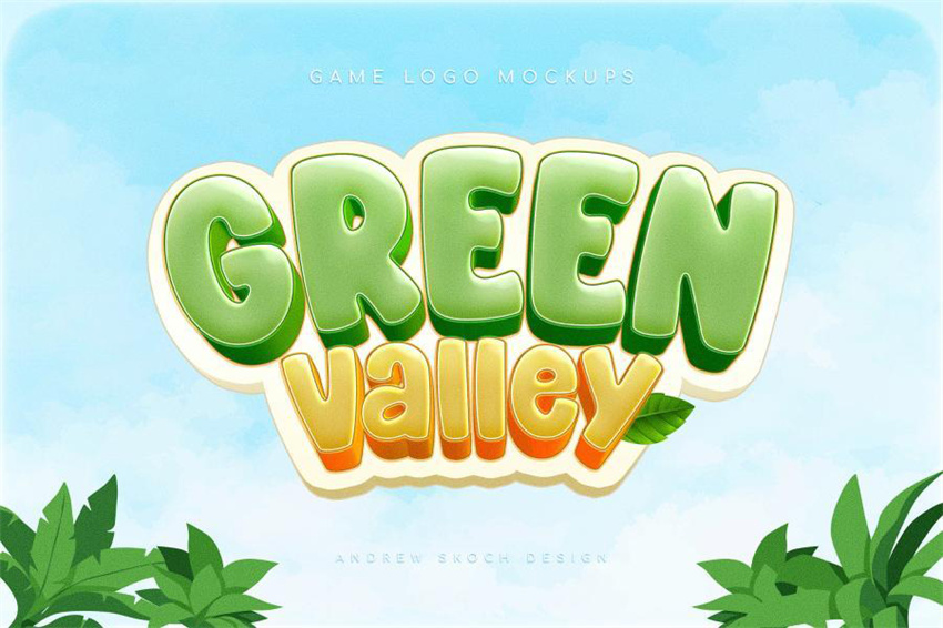 PS资源-3D立体艺术游戏标题字文字效果PSD样机模板 样机素材 sucaiwan.com