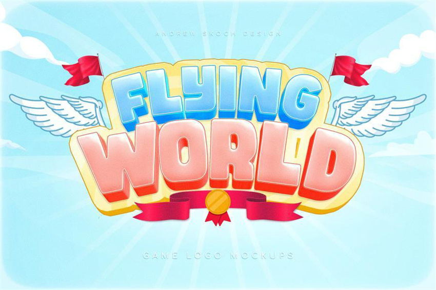 PS资源-3D立体艺术游戏标题字文字效果PSD样机模板 样机素材 sucaiwan.com