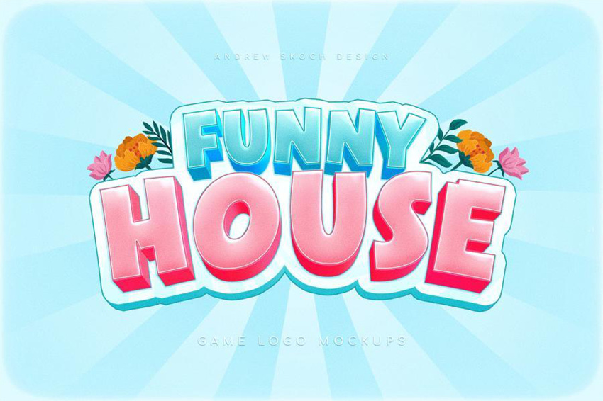 PS资源-3D立体艺术游戏标题字文字效果PSD样机模板 样机素材 sucaiwan.com