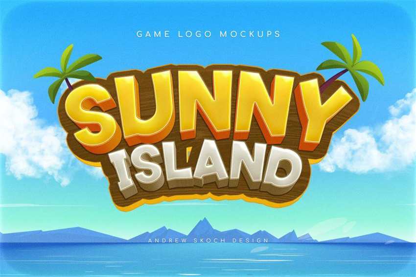 PS资源-3D立体艺术游戏标题字文字效果PSD样机模板 样机素材 sucaiwan.com