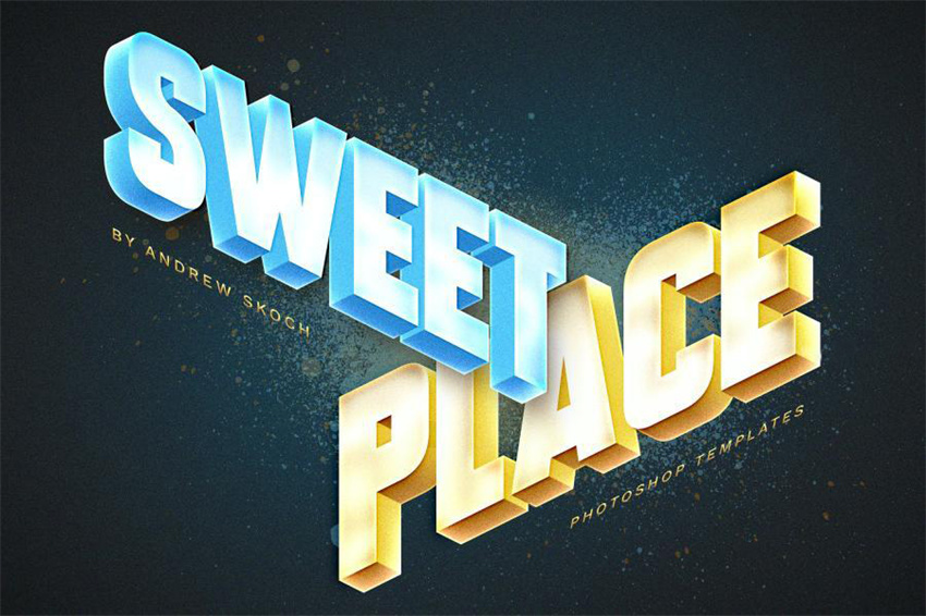 PS资源-3D彩色立体字体艺术字体效果PS样式模板 样机素材 sucaiwan.com