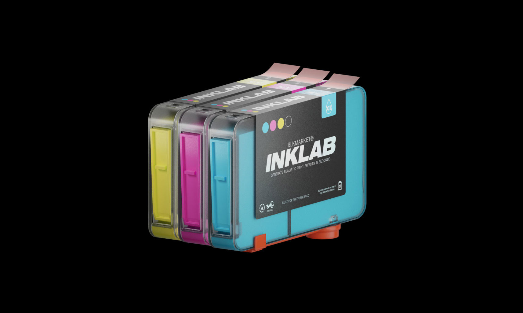 一键式完全可定制墨迹颜色打印效果PS插件 Blkmarket INKLAB XL + Presets v1.0.3 插件预设 sucaiwan.com