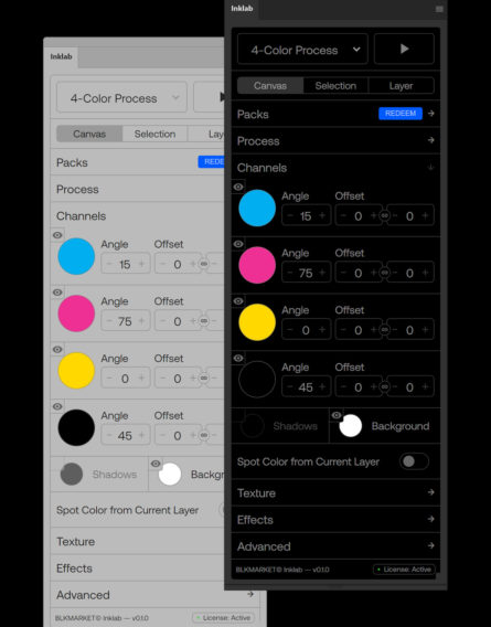 一键式完全可定制墨迹颜色打印效果PS插件 Blkmarket INKLAB XL + Presets v1.0.3 插件预设 sucaiwan.com