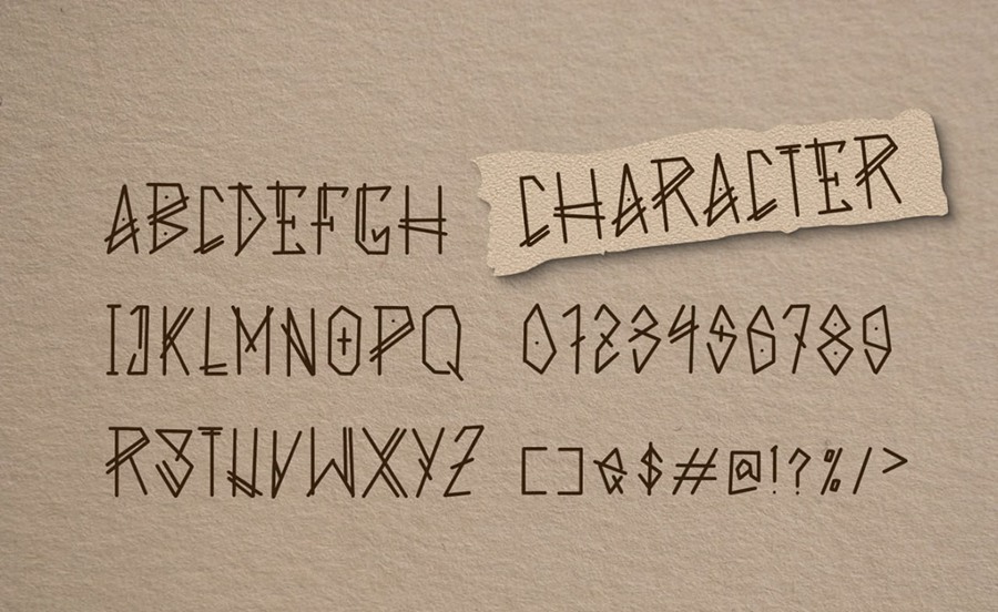Sejjarah独特英文线性字体，免费可商用 设计素材 sucaiwan.com