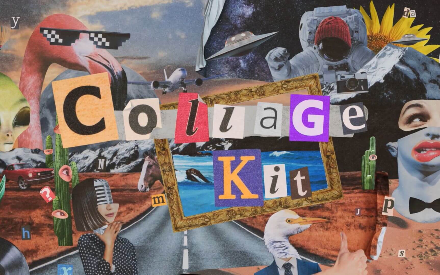 PR预设：复古手工剪纸拼贴定格动画免扣字母效果 LeftHand Scrapbook Alphabet Effects 插件预设 sucaiwan.com