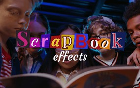 PR预设：复古手工剪纸拼贴定格动画免扣字母效果 LeftHand Scrapbook Alphabet Effects