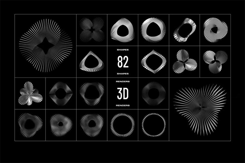 PS资源-3D镀铬金属几何圆圈形状PNG图形元素设计素材 图片素材 sucaiwan.com