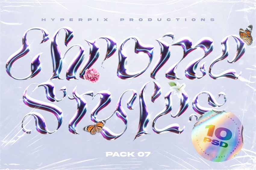 样机模版-镀铬金属渐变效果PS特效样机模板 样机素材 sucaiwan.com