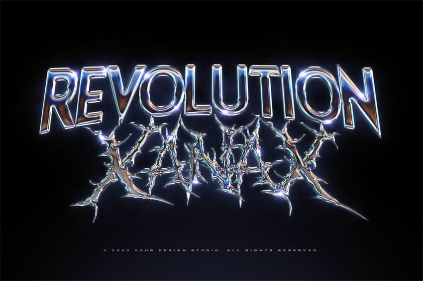 样机模版-镀铬金属渐变效果PS特效样机模板 样机素材 sucaiwan.com