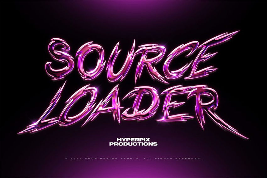 样机模版-镀铬金属渐变效果PS特效样机模板 样机素材 sucaiwan.com