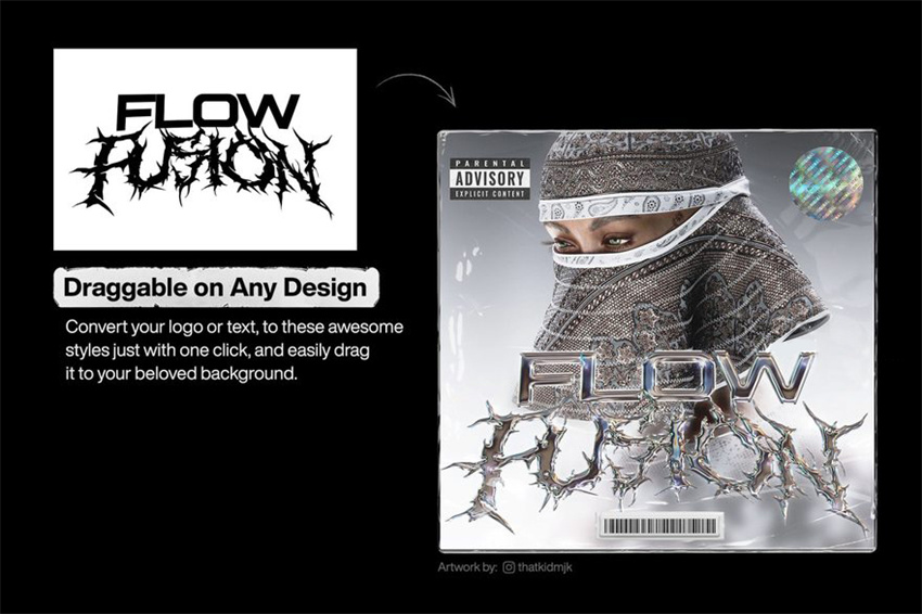 样机模版-镀铬金属渐变效果PS特效样机模板 样机素材 sucaiwan.com