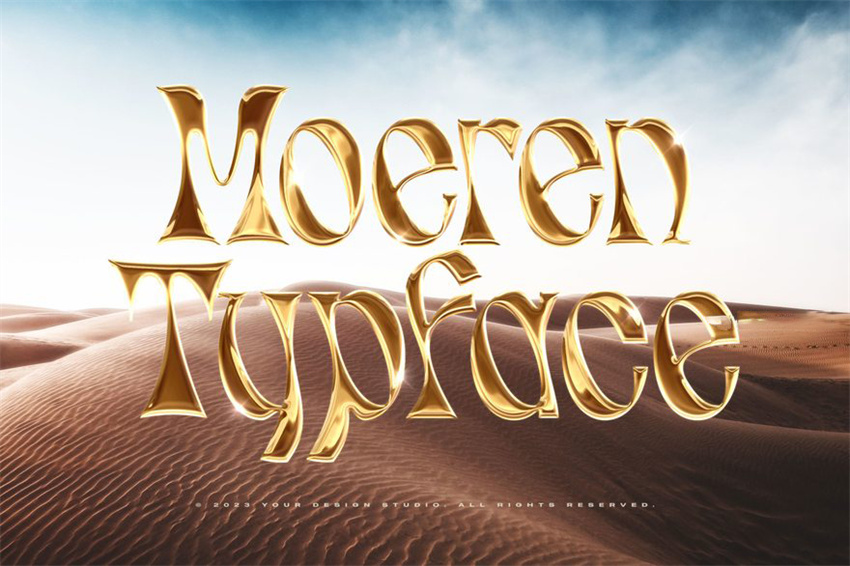 样机模版-镀铬金属渐变效果PS特效样机模板 样机素材 sucaiwan.com