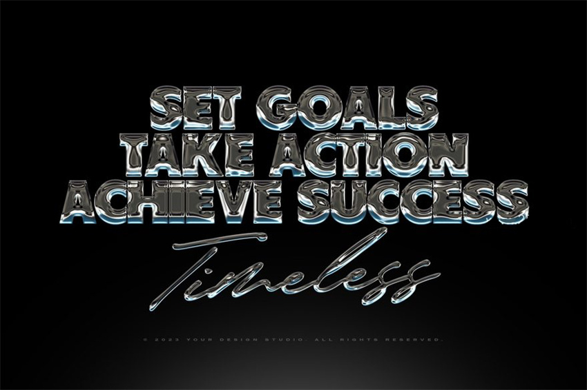 样机模版-镀铬金属渐变效果PS特效样机模板 样机素材 sucaiwan.com