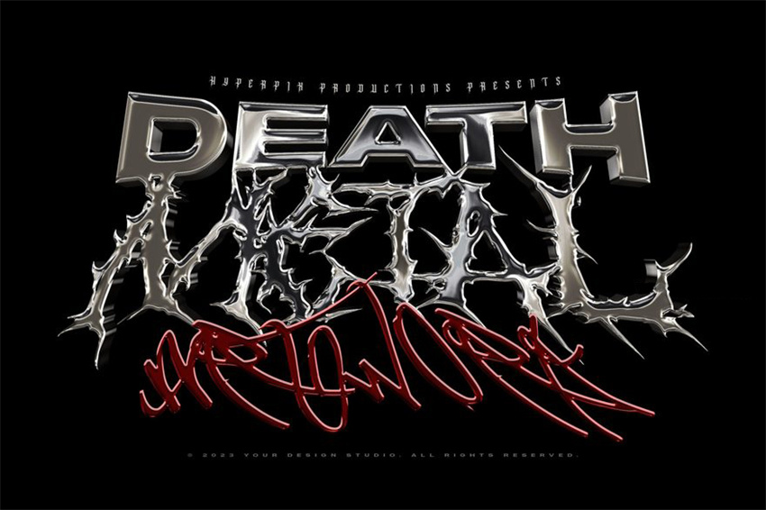 样机模版-镀铬金属渐变效果PS特效样机模板 样机素材 sucaiwan.com