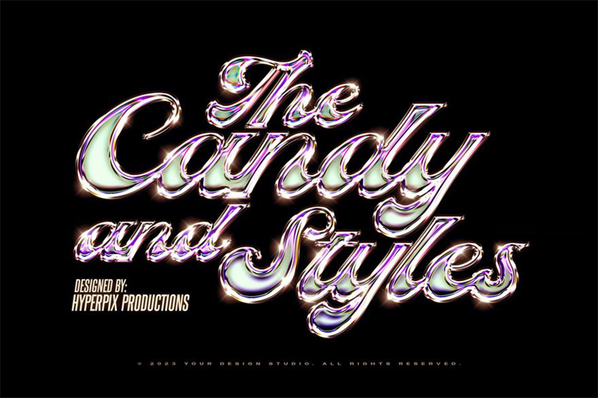 样机模版-镀铬金属渐变效果PS特效样机模板 样机素材 sucaiwan.com