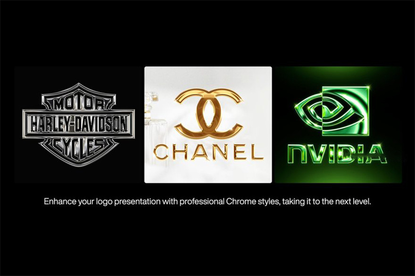 样机模版-镀铬金属渐变效果PS特效样机模板 样机素材 sucaiwan.com