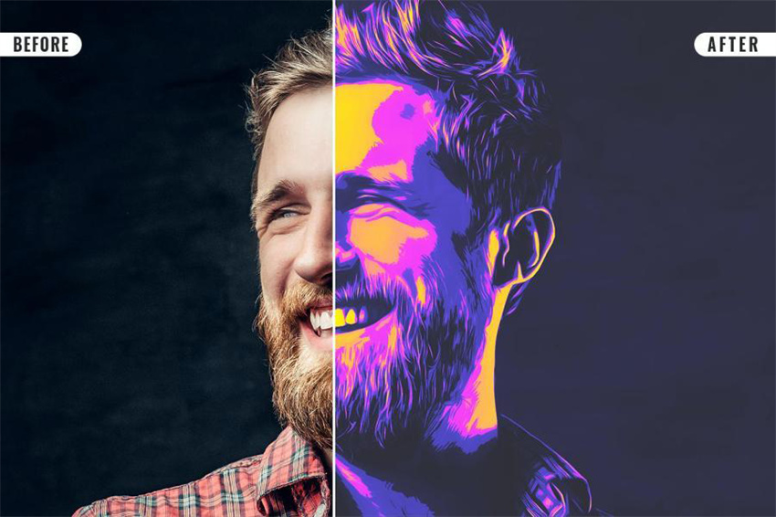 样机模版-PS一键生成照片波普艺术效果样机模板 样机素材 sucaiwan.com