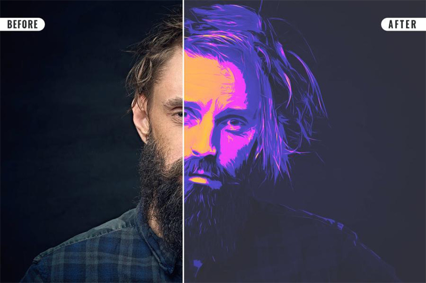 样机模版-PS一键生成照片波普艺术效果样机模板 样机素材 sucaiwan.com