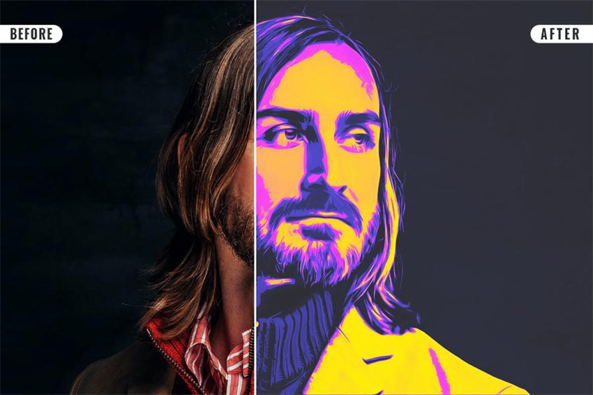 样机模版-PS一键生成照片波普艺术效果样机模板 样机素材 sucaiwan.com