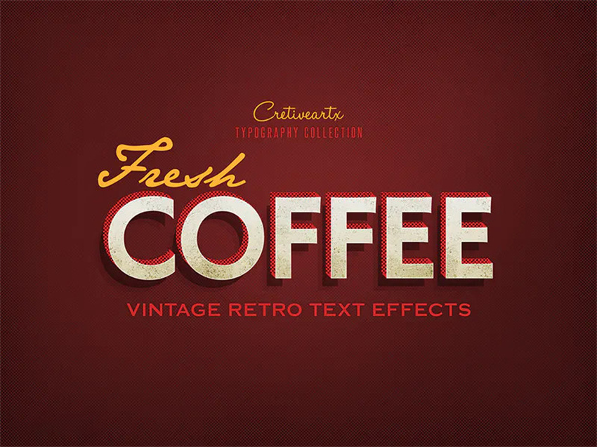 样机模版-复古风格3D文字标题字特效PS样机模版 样机素材 sucaiwan.com