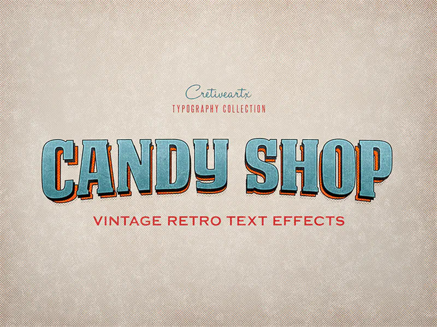 样机模版-复古风格3D文字标题字特效PS样机模版 样机素材 sucaiwan.com