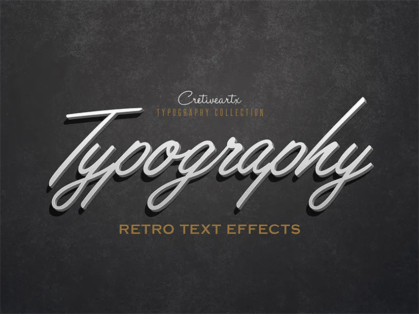 样机模版-复古风格3D文字标题字特效PS样机模版 样机素材 sucaiwan.com