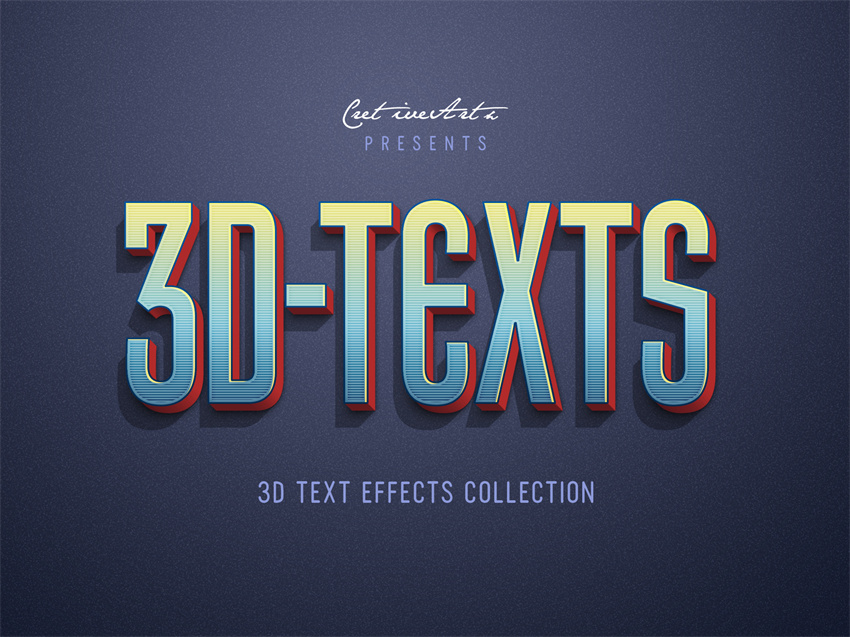 样机模版-复古3D立体标题字文字特效PS样机模版 样机素材 sucaiwan.com