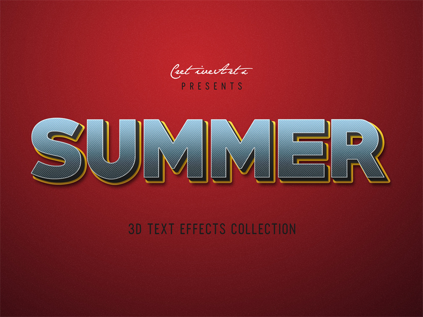 样机模版-复古3D立体标题字文字特效PS样机模版 样机素材 sucaiwan.com