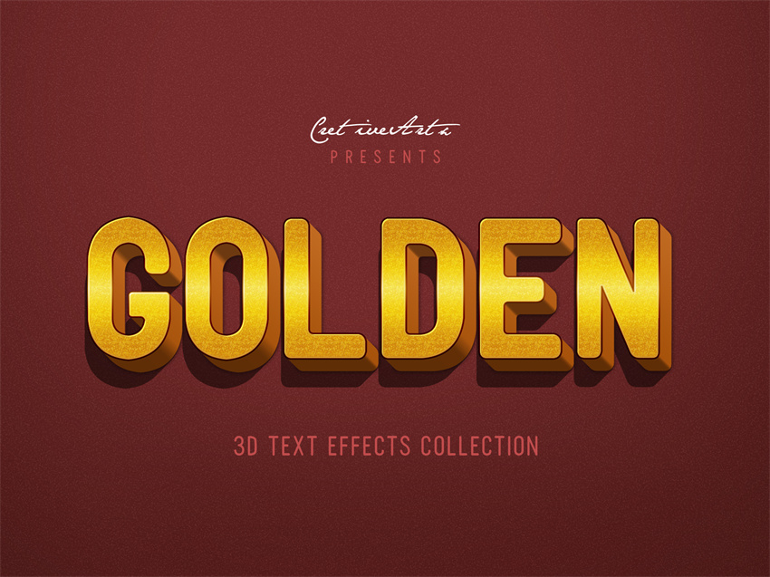 样机模版-复古3D立体标题字文字特效PS样机模版 样机素材 sucaiwan.com