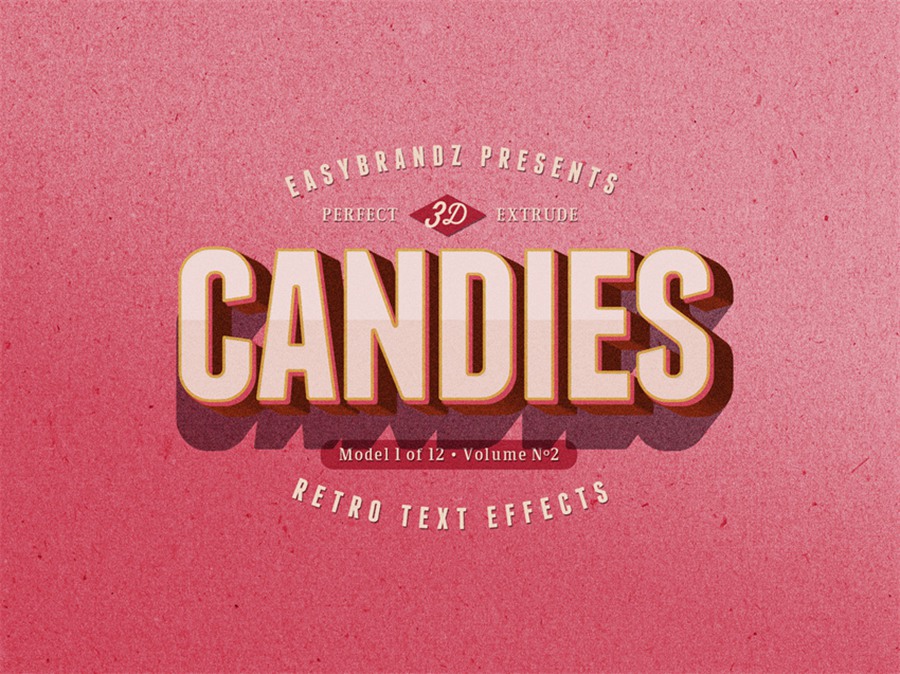 样机模版-复古3D立体标题字艺术文字特效PS样机模版 样机素材 sucaiwan.com