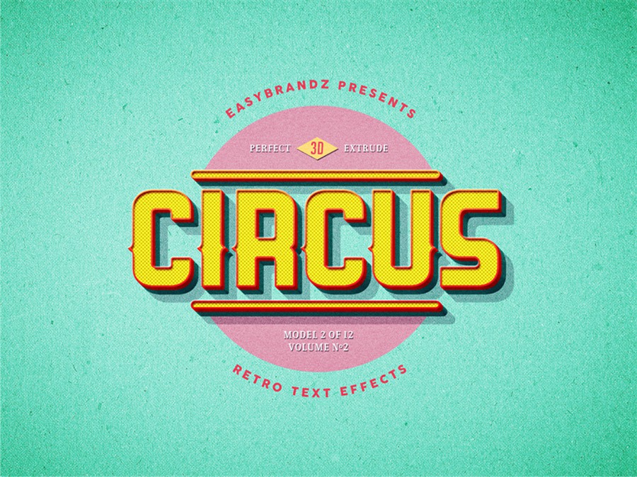 样机模版-复古3D立体标题字艺术文字特效PS样机模版 样机素材 sucaiwan.com