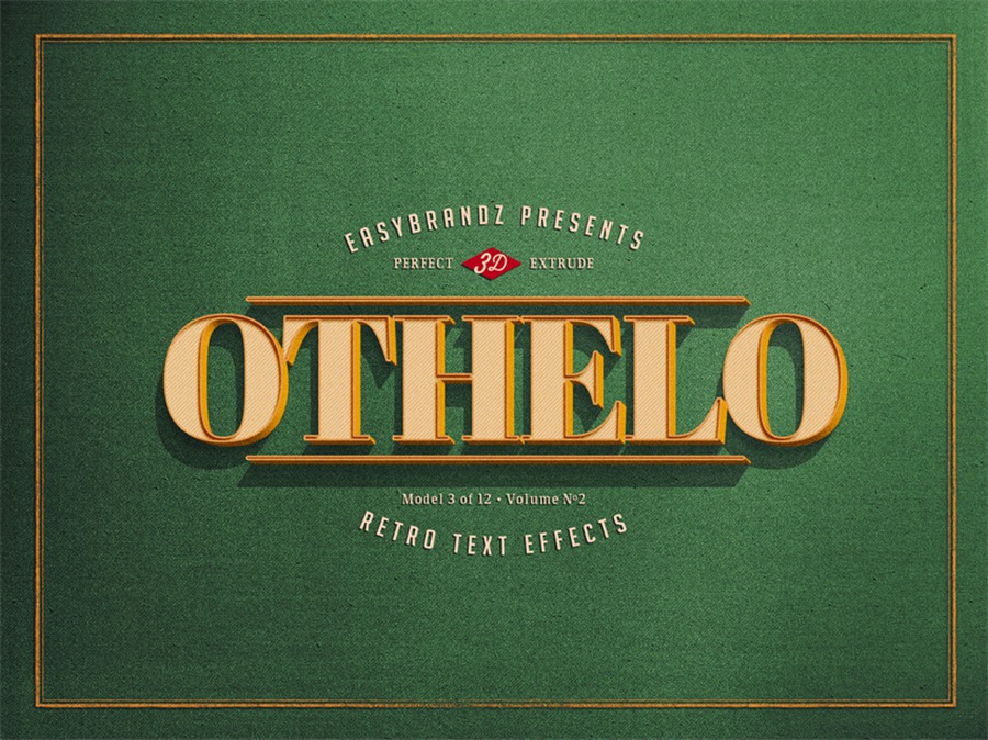 样机模版-复古3D立体标题字艺术文字特效PS样机模版 样机素材 sucaiwan.com