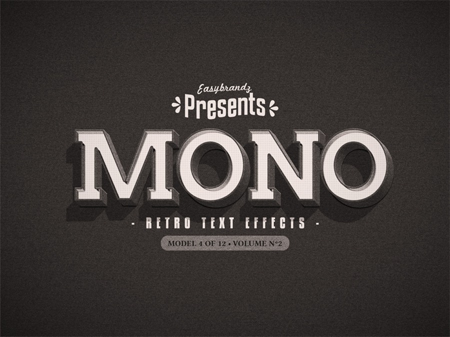 样机模版-复古3D立体标题字艺术文字特效PS样机模版 样机素材 sucaiwan.com