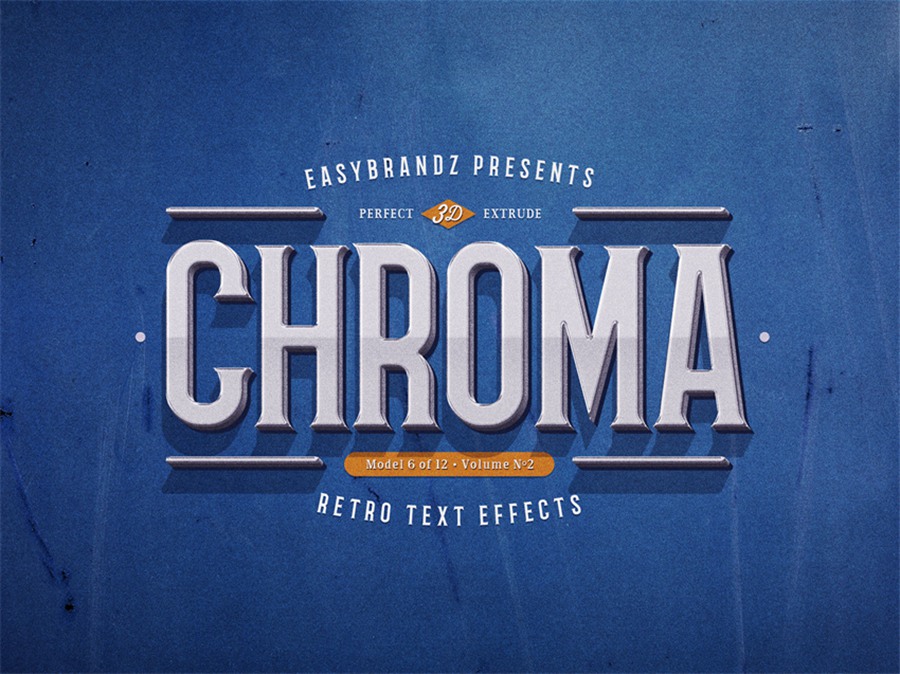 样机模版-复古3D立体标题字艺术文字特效PS样机模版 样机素材 sucaiwan.com