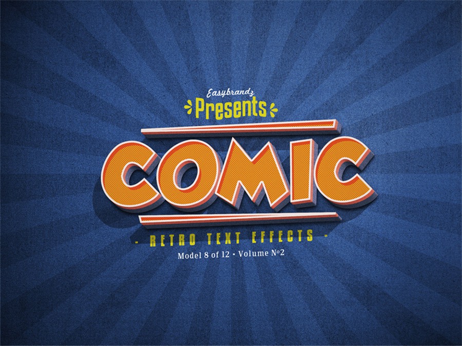 样机模版-复古3D立体标题字艺术文字特效PS样机模版 样机素材 sucaiwan.com