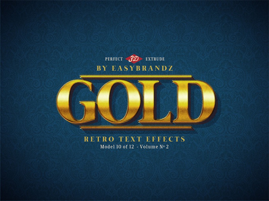 样机模版-复古3D立体标题字艺术文字特效PS样机模版 样机素材 sucaiwan.com