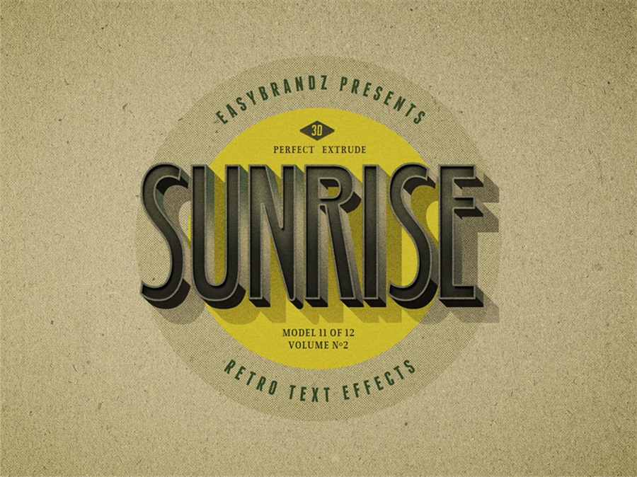 样机模版-复古3D立体标题字艺术文字特效PS样机模版 样机素材 sucaiwan.com