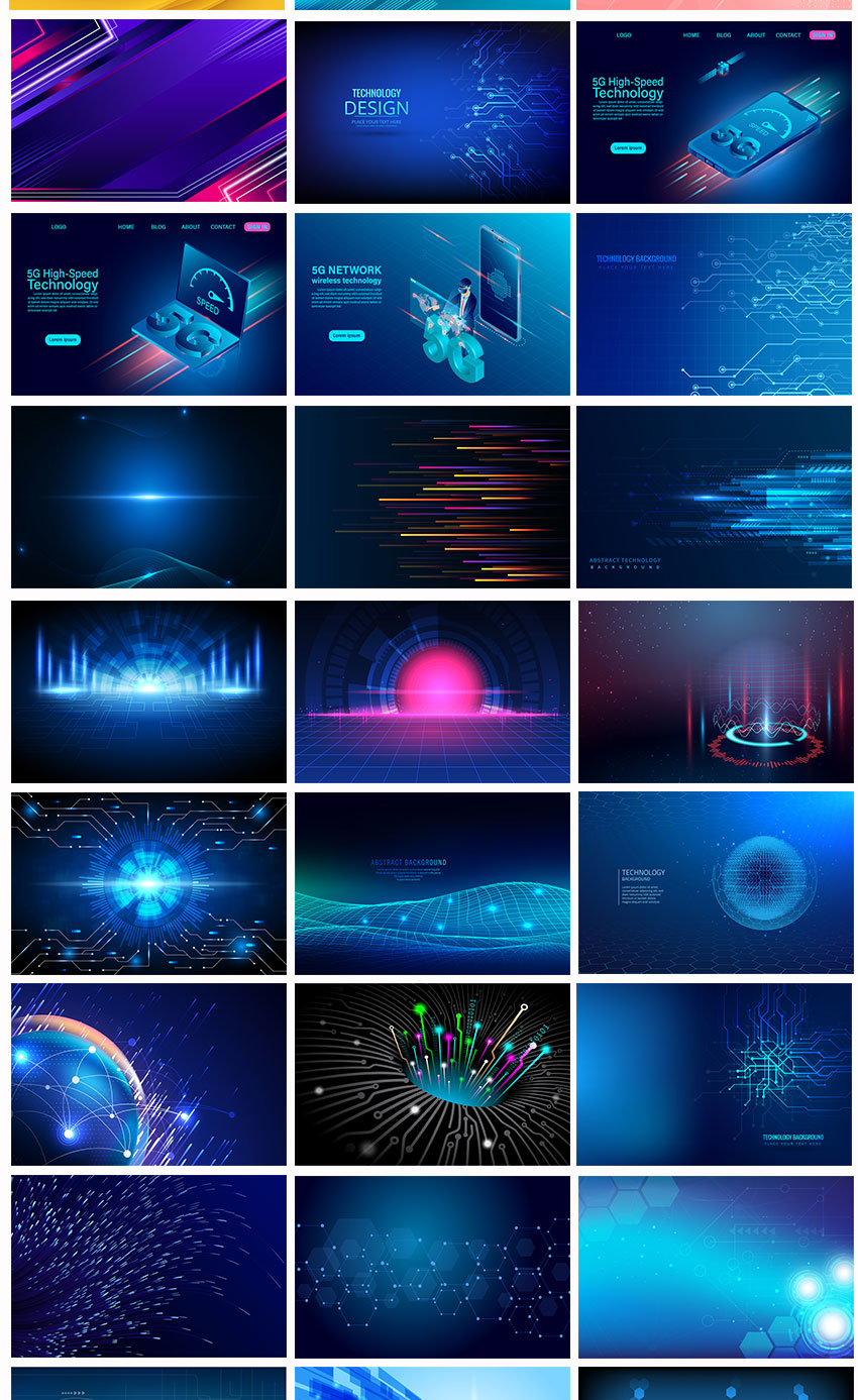 背景素材-500款抽象科技几何图形背景素材合集 图片素材 sucaiwan.com